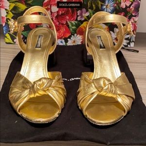 DOLCE & GABBANA metallic sandals (size 40)